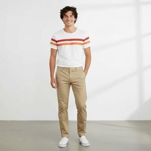 CALVIN KLEIN White T-Shirt Stripes size M